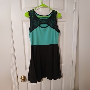 Mint Green And Black Dress